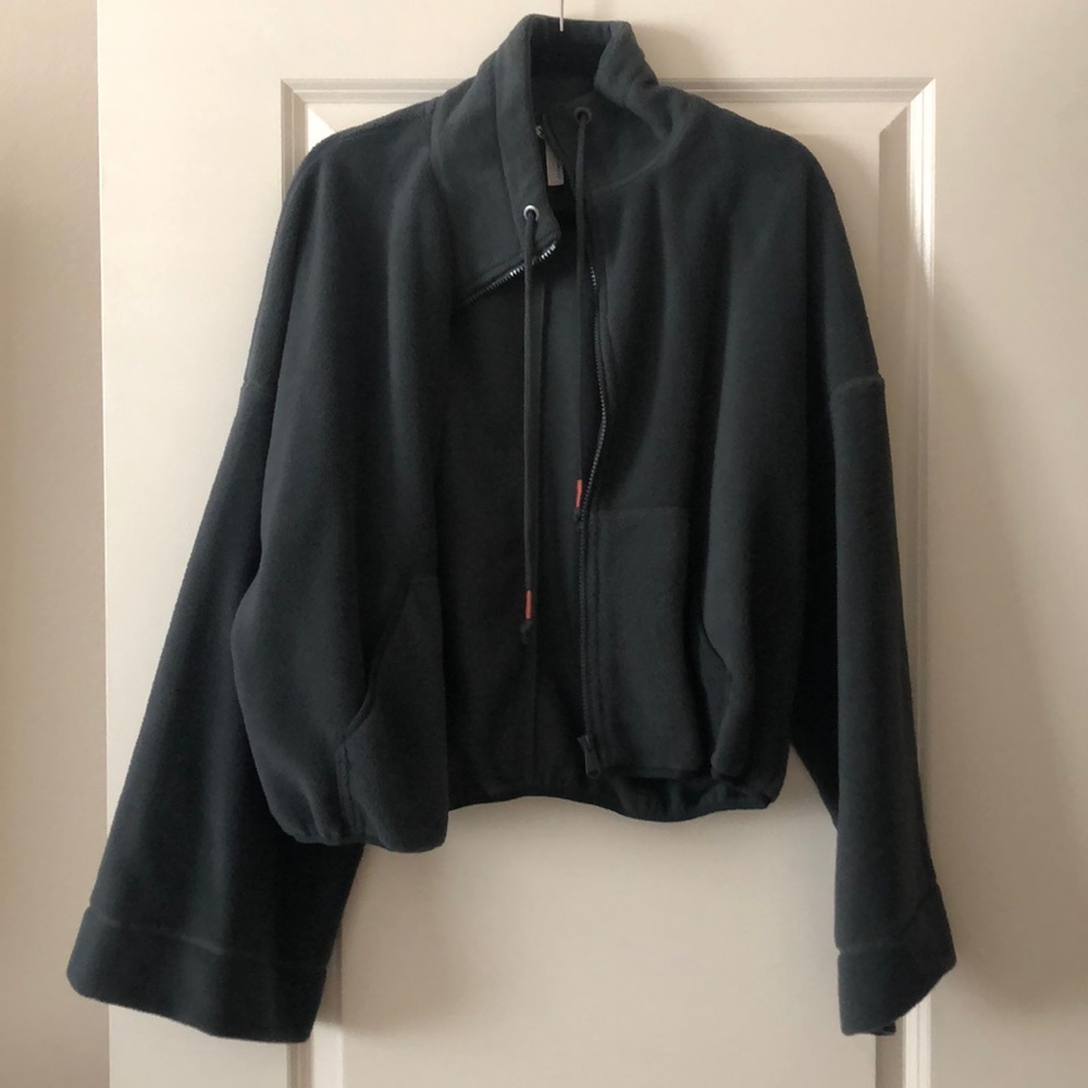 Free people movement bell sleeve fleece zip up